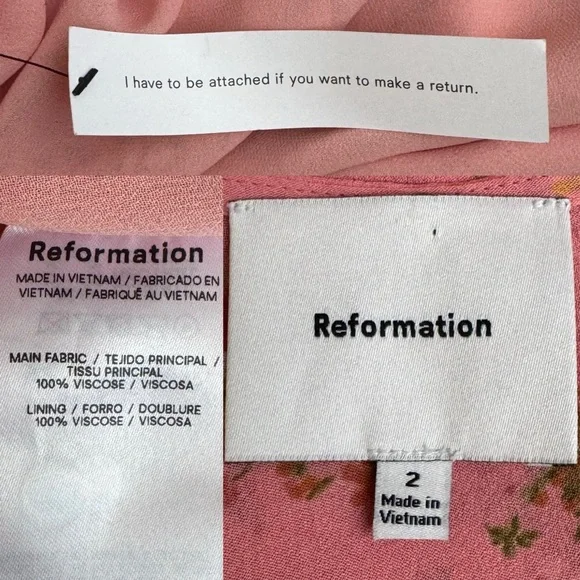 New Reformation Mya Mini Dress in Rosato Pink - Picture 12 of 12